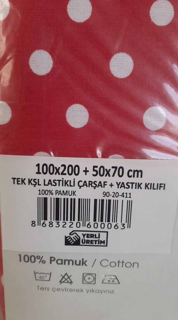 Pamuklu Kırmızı Puantiyeli tek KIŞILIK Nevresim Takımı - Görsel 2