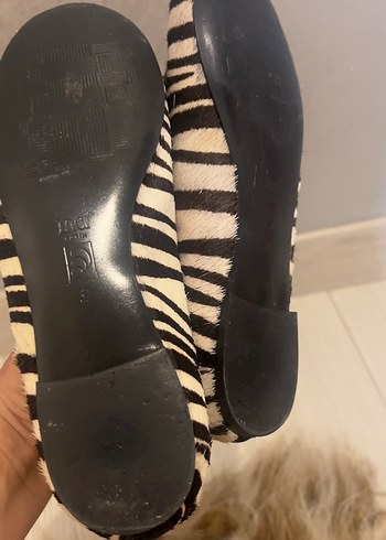 37 Beden kahverengi Renk Kahverengi Zebra Desenli Kadın Babet