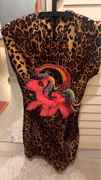 diğer Beden çeşitli Renk Drape butik leopar elbise