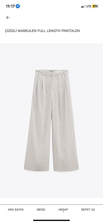 zara çizgili pantolon