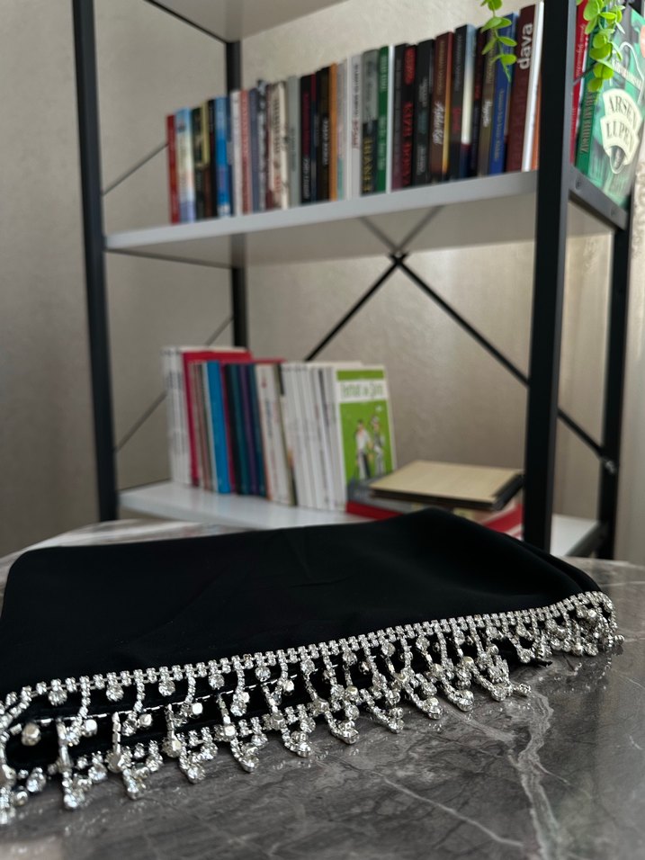 Taşlı abiye şal - Görsel 3