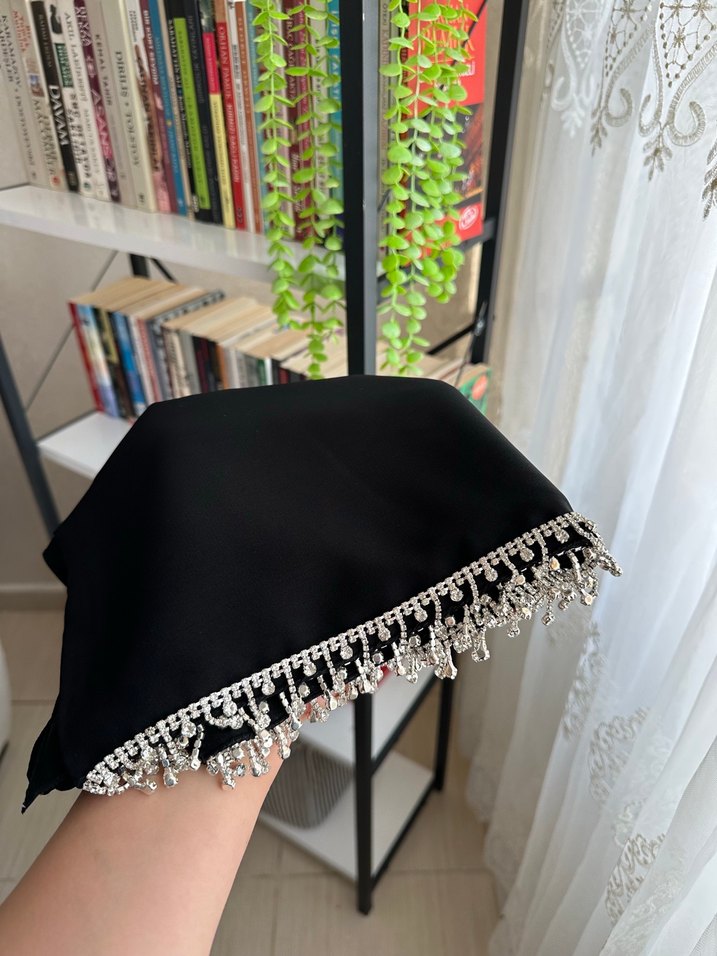 Taşlı abiye şal - Görsel 2