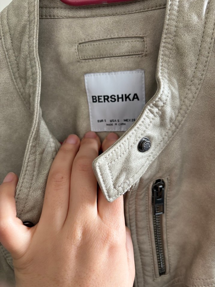 Bershka Kolsuz Bej deri Kadın Yelek - Görsel 4