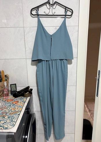 Mavi Askılı Bol Kesim Tulum - Görsel 4