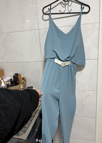 Mavi Askılı Bol Kesim Tulum - Görsel 2