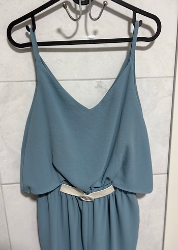 Mavi Askılı Bol Kesim Tulum - Görsel 3