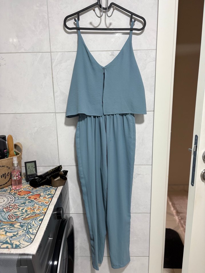 Mavi Askılı Bol Kesim Tulum - Görsel 4