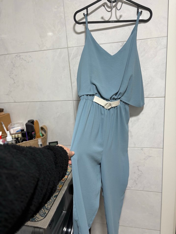 Mavi Askılı Bol Kesim Tulum - Görsel 2