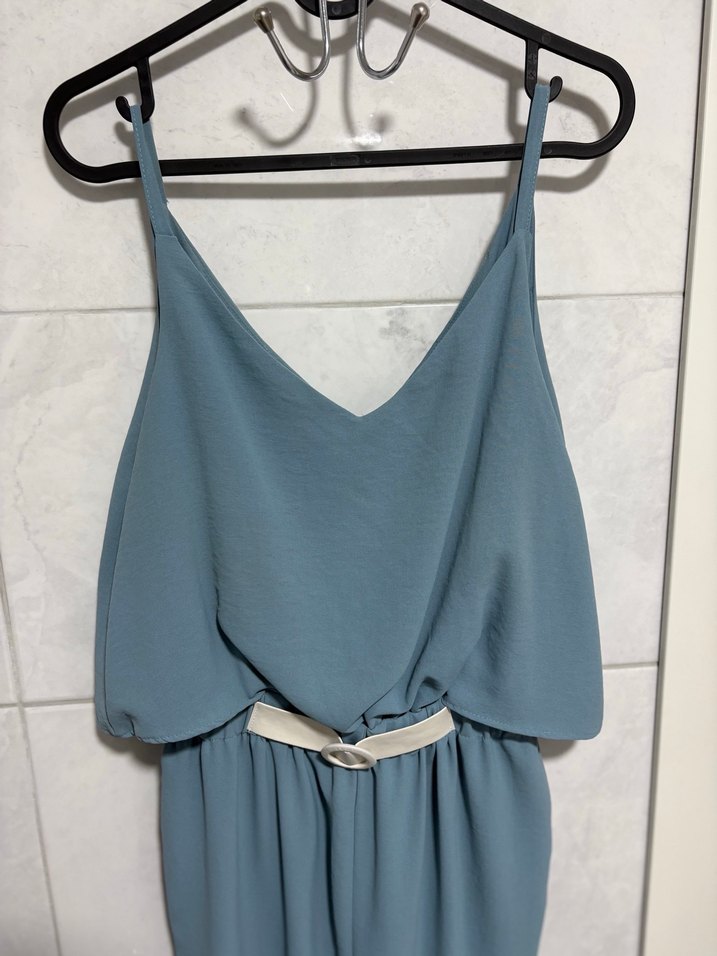 Mavi Askılı Bol Kesim Tulum - Görsel 3