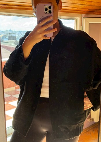 l Beden Siyah Bomber Ceket KAŞE