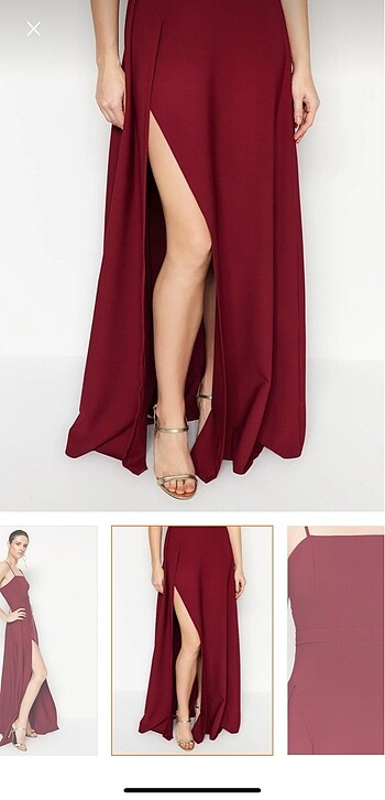 xs Beden bordo Renk Kadın Abiye Elbise