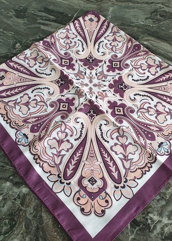 Mürdüm Bohem Desenli soft eşarp - Görsel 2