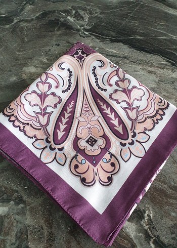 Mürdüm Bohem Desenli soft eşarp - Görsel 3