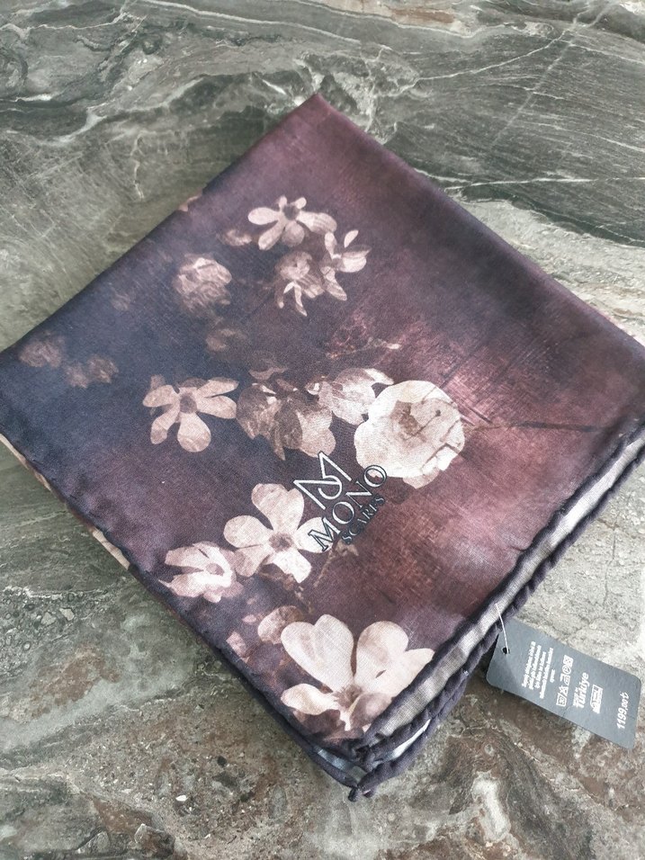 Bordo Vintage Bohem soft eşarp - Görsel 3