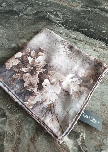 Vintage Tarzda Kahverengi Gri Kadın Fular - Görsel 3