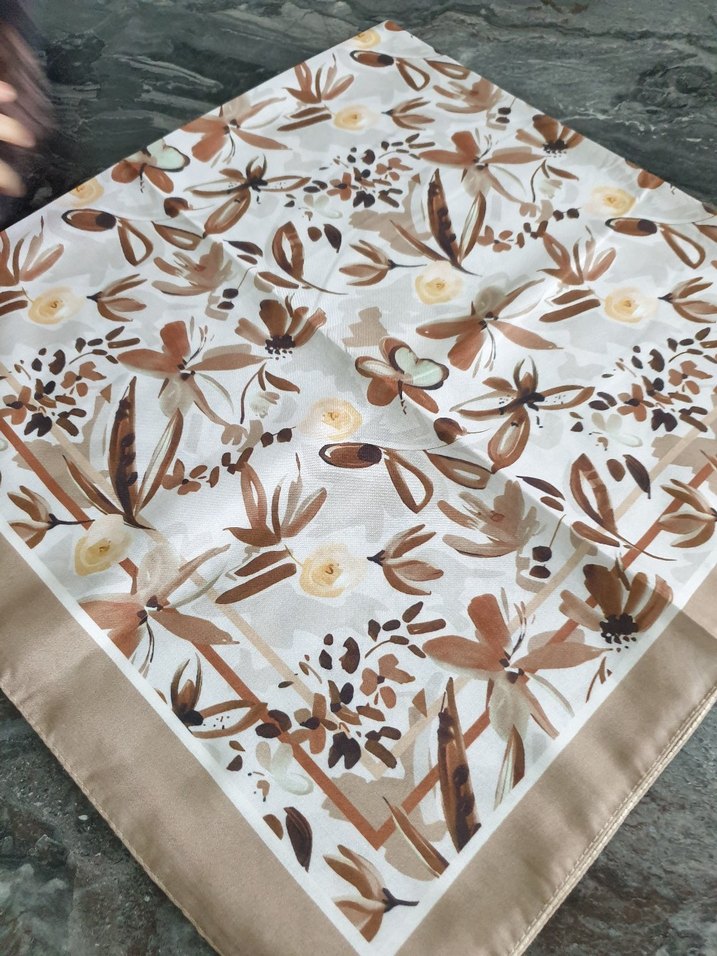 Bej Bohem Tarzı Kadın soft esarp - Görsel 2