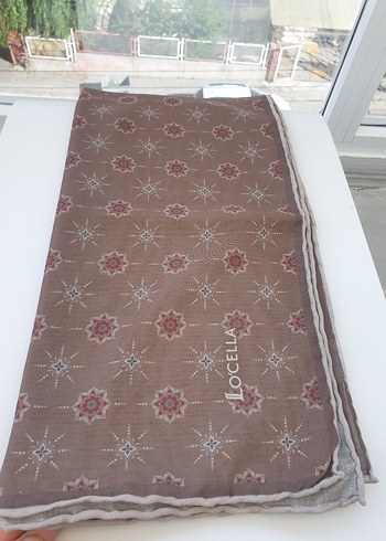 Dantel Detaylı Bej Vintage Kadın Fular - Görsel 2