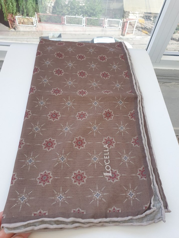 Dantel Detaylı Bej Vintage Kadın Fular - Görsel 2