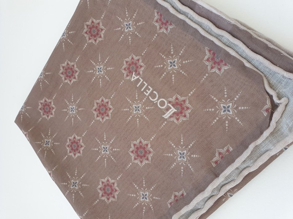 Dantel Detaylı Bej Vintage Kadın Fular - Görsel 3