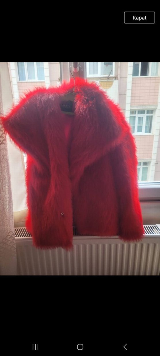 peluş kürk kırmızı - Görsel 2