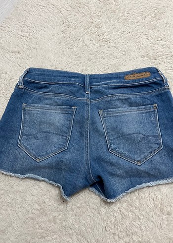Düğmeli Mavi Mini Kadın Denim Şort - Görsel 2