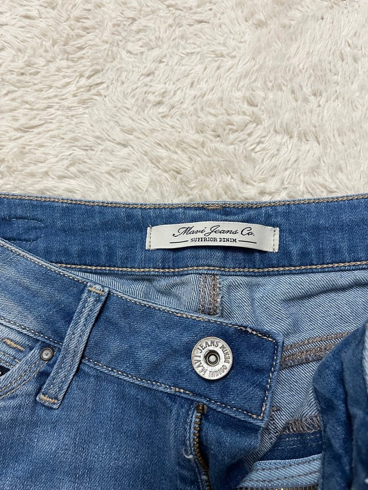 Düğmeli Mavi Mini Kadın Denim Şort - Görsel 3