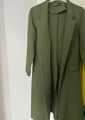 Kadın Haki Düğmeli Blazer Ceket - Görsel 2