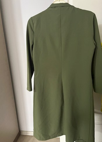 Kadın Haki Düğmeli Blazer Ceket - Görsel 4