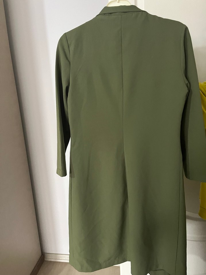 Kadın Haki Düğmeli Blazer Ceket - Görsel 4