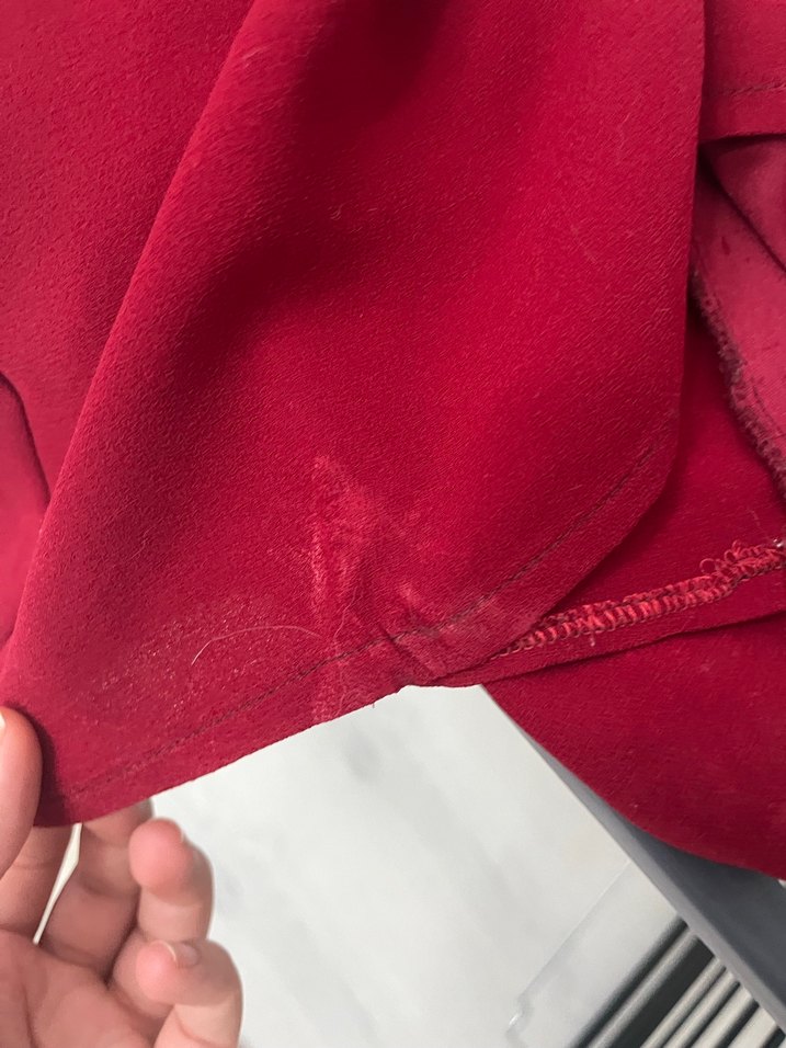 Bordo Uzun Kol İşlemeli Abiye Elbise - Görsel 4