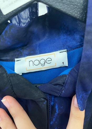 Saks mavi hakim yaka şifon elbise - Görsel 5