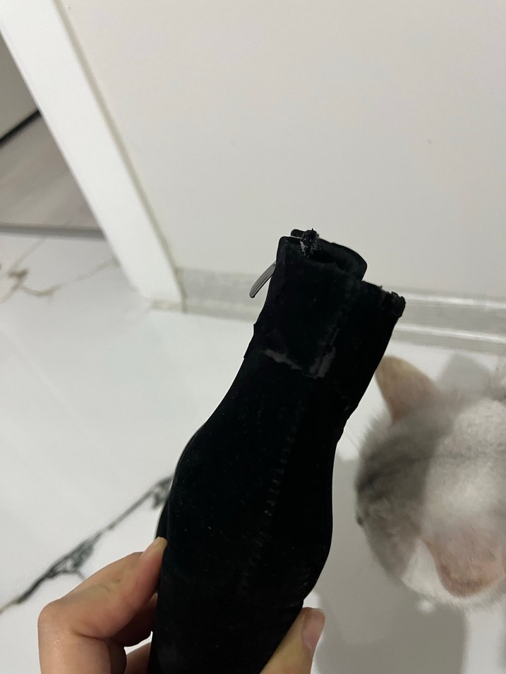 Siyah Süet Platform Topuklu Kadın Bot - Görsel 3