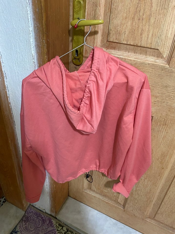 Pembe Kapüşonlu Harvard Baskılı Kadın Sweatshirt - Görsel 2