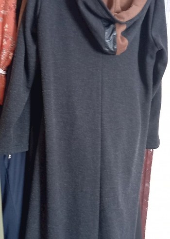 Kahverengi Siyah Uzun Süet Kadın Kaban - Görsel 3