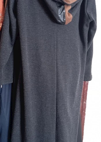 Kahverengi Siyah Uzun Süet Kadın Kaban - Görsel 4