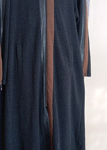 Kahverengi Siyah Uzun Süet Kadın Kaban - Görsel 2