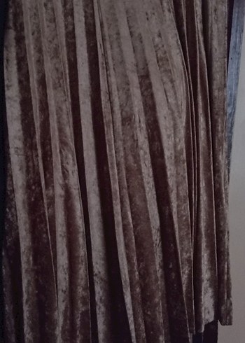 Kadın Kahverengi Pilili Uzun Etek - Görsel 3