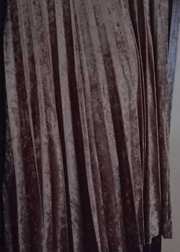 Kadın Kahverengi Pilili Uzun Etek - Görsel 4