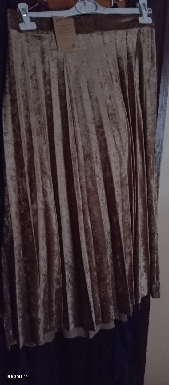 Kadın Kahverengi Pilili Uzun Etek - Görsel 3