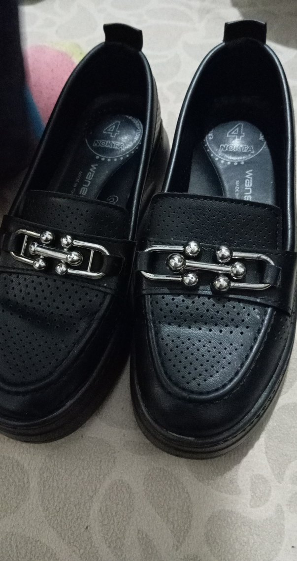 Siyah Parlak Tokalı Platform Topuklu Goth Loafer - Görsel 2