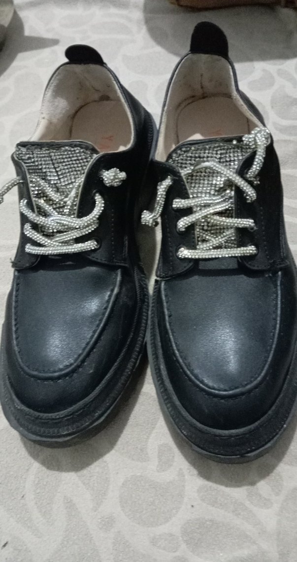 Parlak Siyah Gotik Erkek Ayakkabı Bağcıkları - Görsel 2