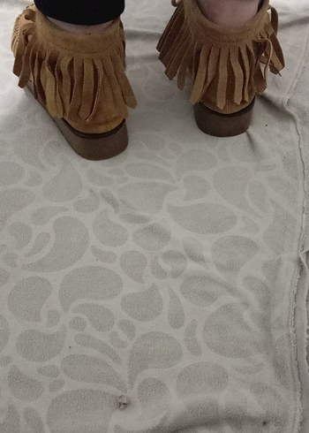 Bej Süet Kadın Dolgu Topuk Bot - Görsel 4