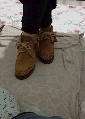 Bej Süet Kadın Dolgu Topuk Bot - Görsel 5