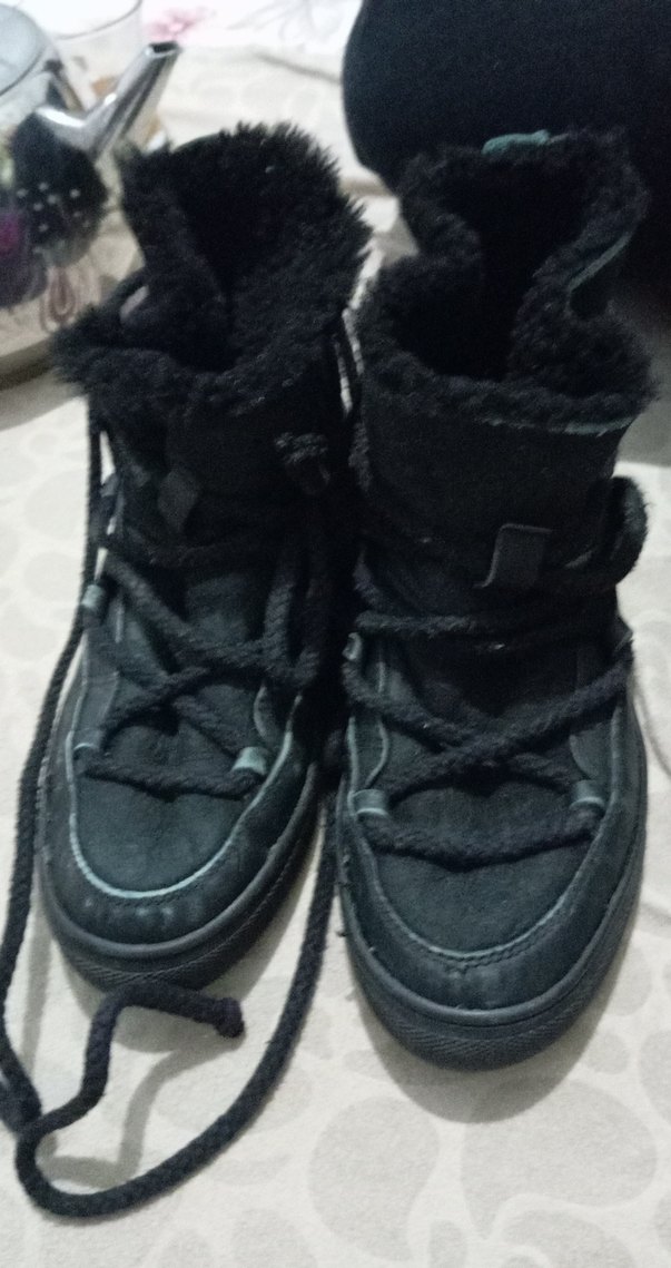 Siyah Kürklü Kadın Dolgu Topuk Bot - Görsel 2