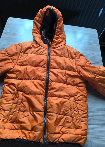 Erkek Çocuk Parlak Turuncu Fermuarlı Mont - Görsel 2