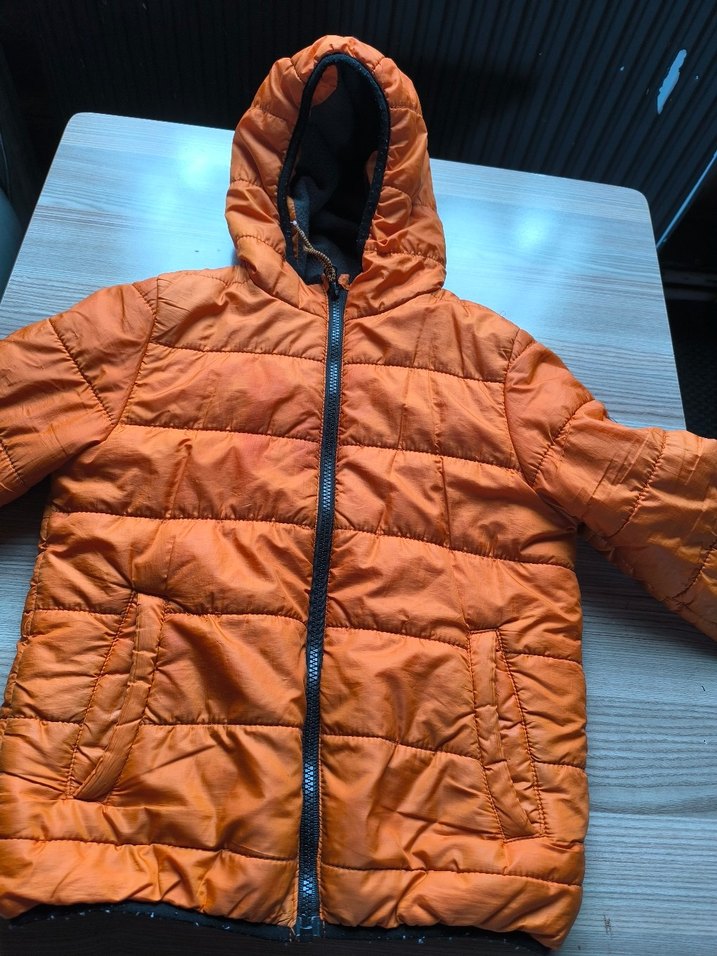 Erkek Çocuk Parlak Turuncu Fermuarlı Mont - Görsel 2