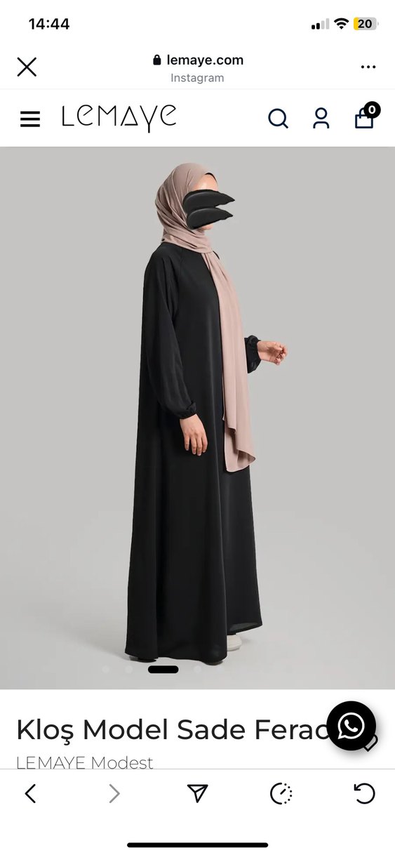 Lemaye kloş elbise ferace cepli - Görsel 2