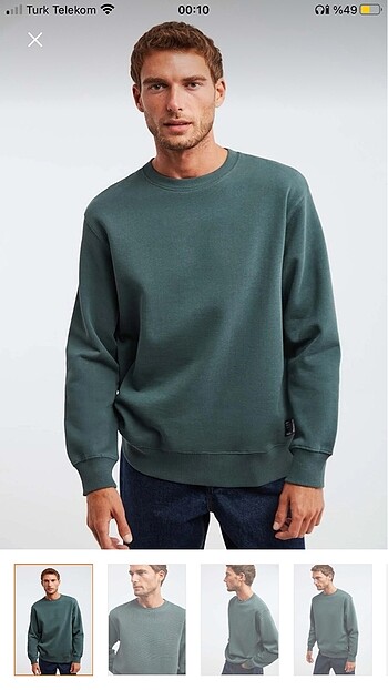 Erkek grimelange travis Relaxed regular koyu yeşil sweatshirt