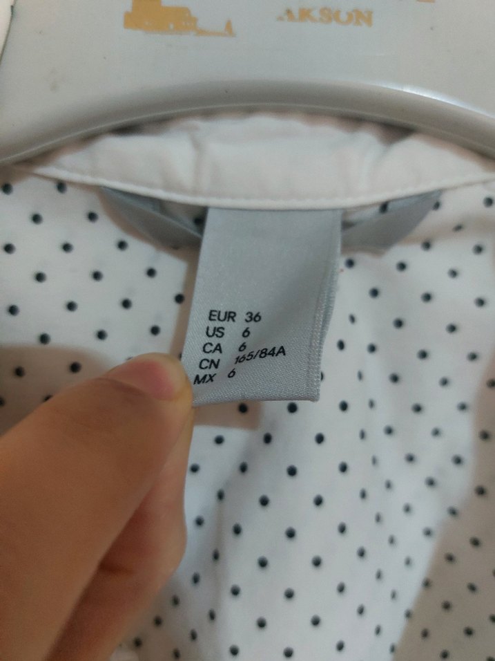 h&m puantiye Düğmeli Beyaz Kadın Gömlek - Görsel 4