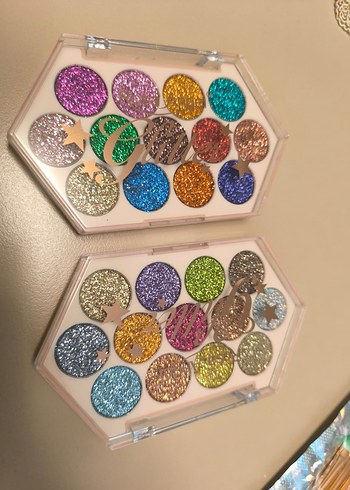 Parlak Çok Renkli glitter Far Paleti - Görsel 3